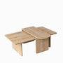 Hanah Home Juego de Mesas de Café Bronce y Roble Zafiro
